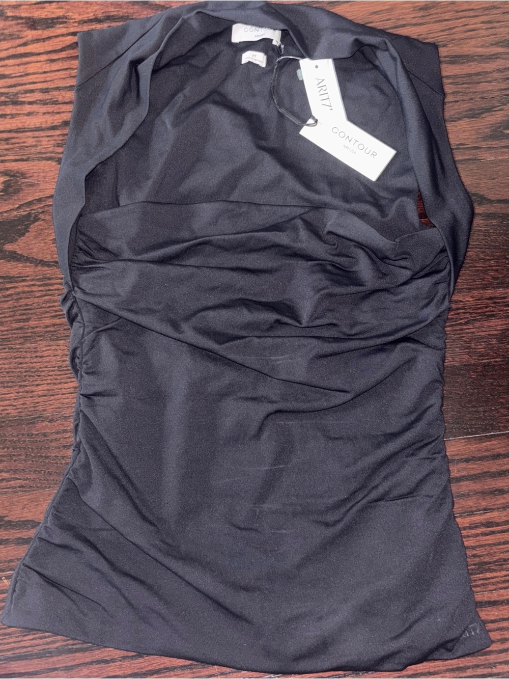 Aritzia Contour Black Ruched Tank